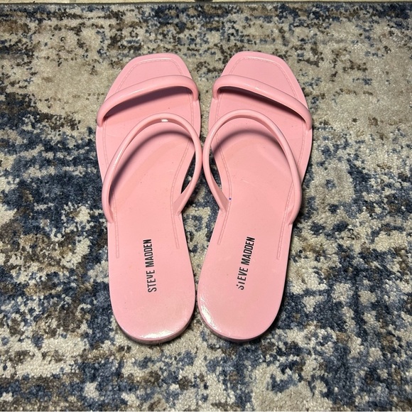 Steve Madden Pink Pike Jelly Strappy Slip-On Flip-Flops Size 7 - Picture 6 of 9